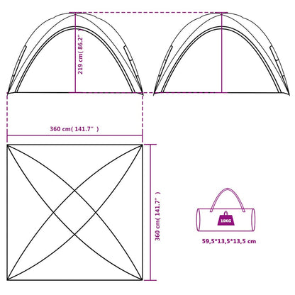 Party Tent Blue 360x360x219 cm 190T Taffeta