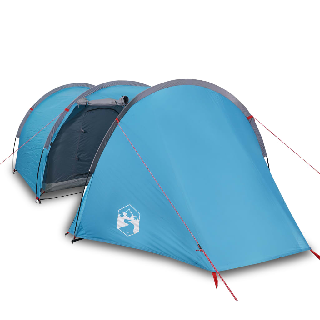 Camping Tent 4 Persons Blue 405x170x106 cm 185T Taffeta