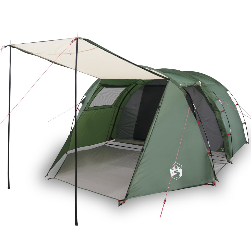 Camping Tent Tunnel 4-Person Green Waterproof