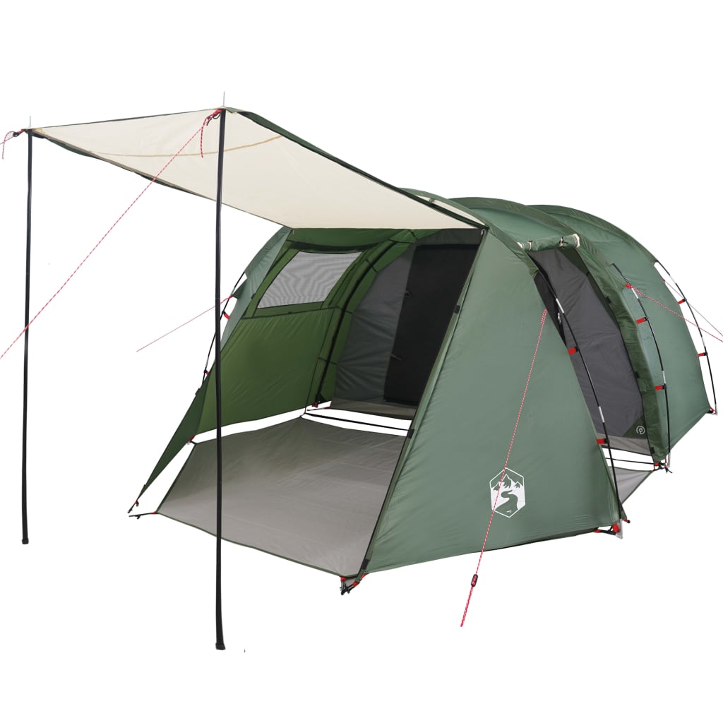 Camping Tent Tunnel 4-Person Green Waterproof