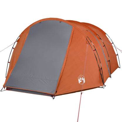 Camping Tent Tunnel 4-Person Grey and Orange Waterproof