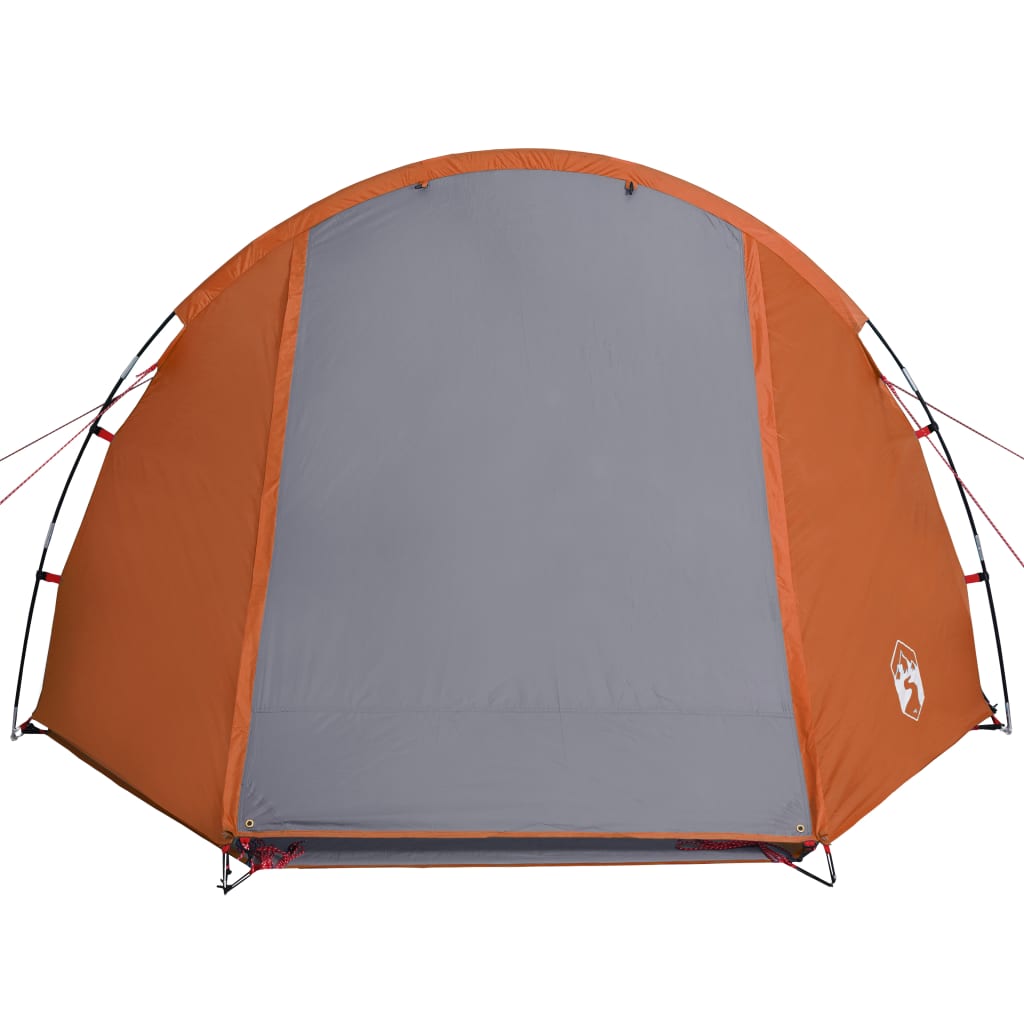 Camping Tent Tunnel 4-Person Grey and Orange Waterproof