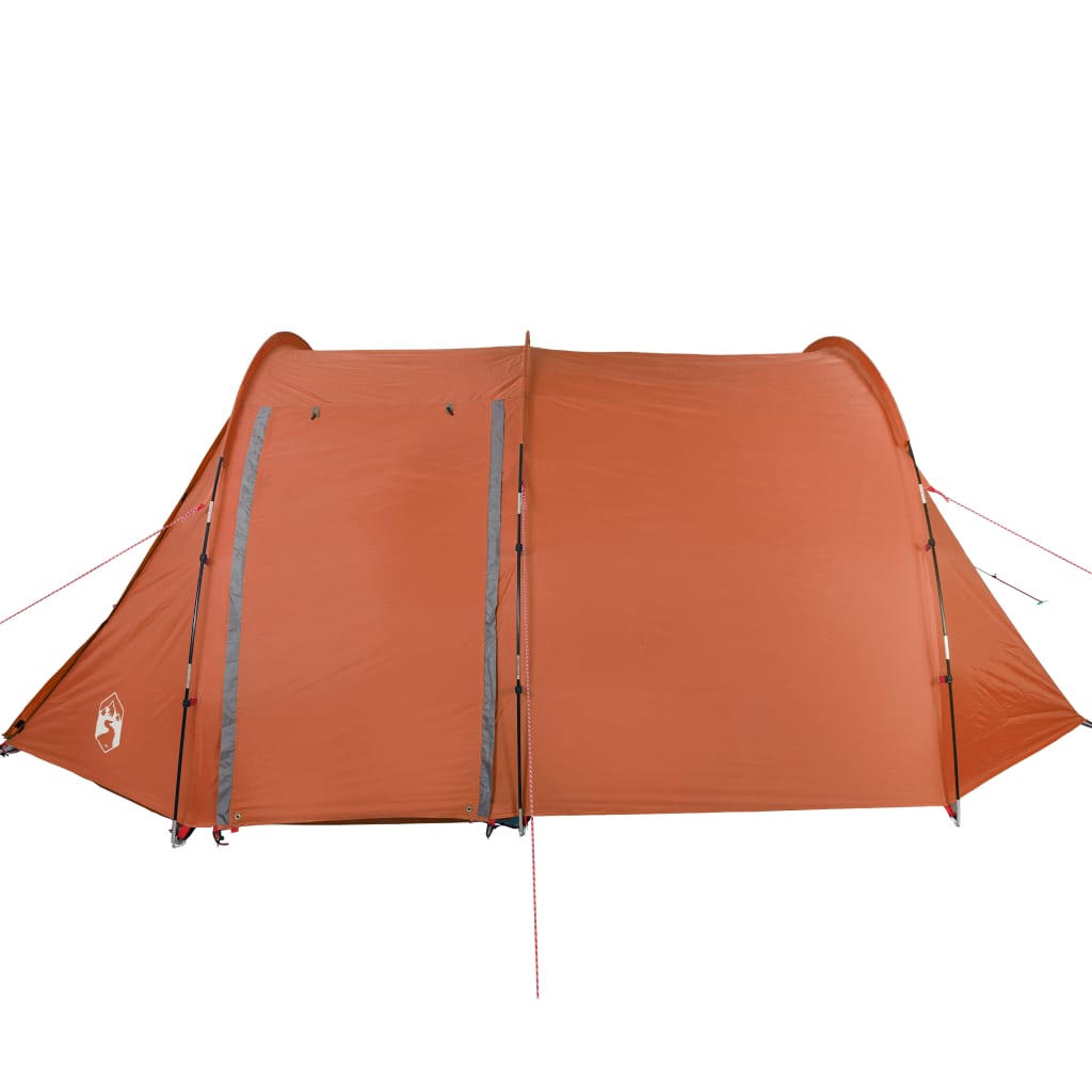 Camping Tent Tunnel 4-Person Grey and Orange Waterproof