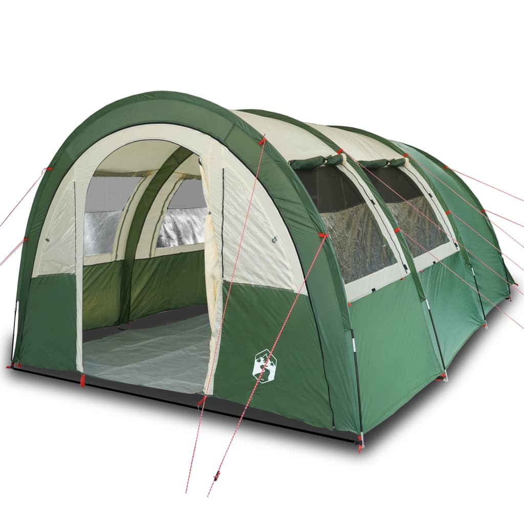 Camping Tent 4 Persons Green 483x340x193 cm 185T Taffeta