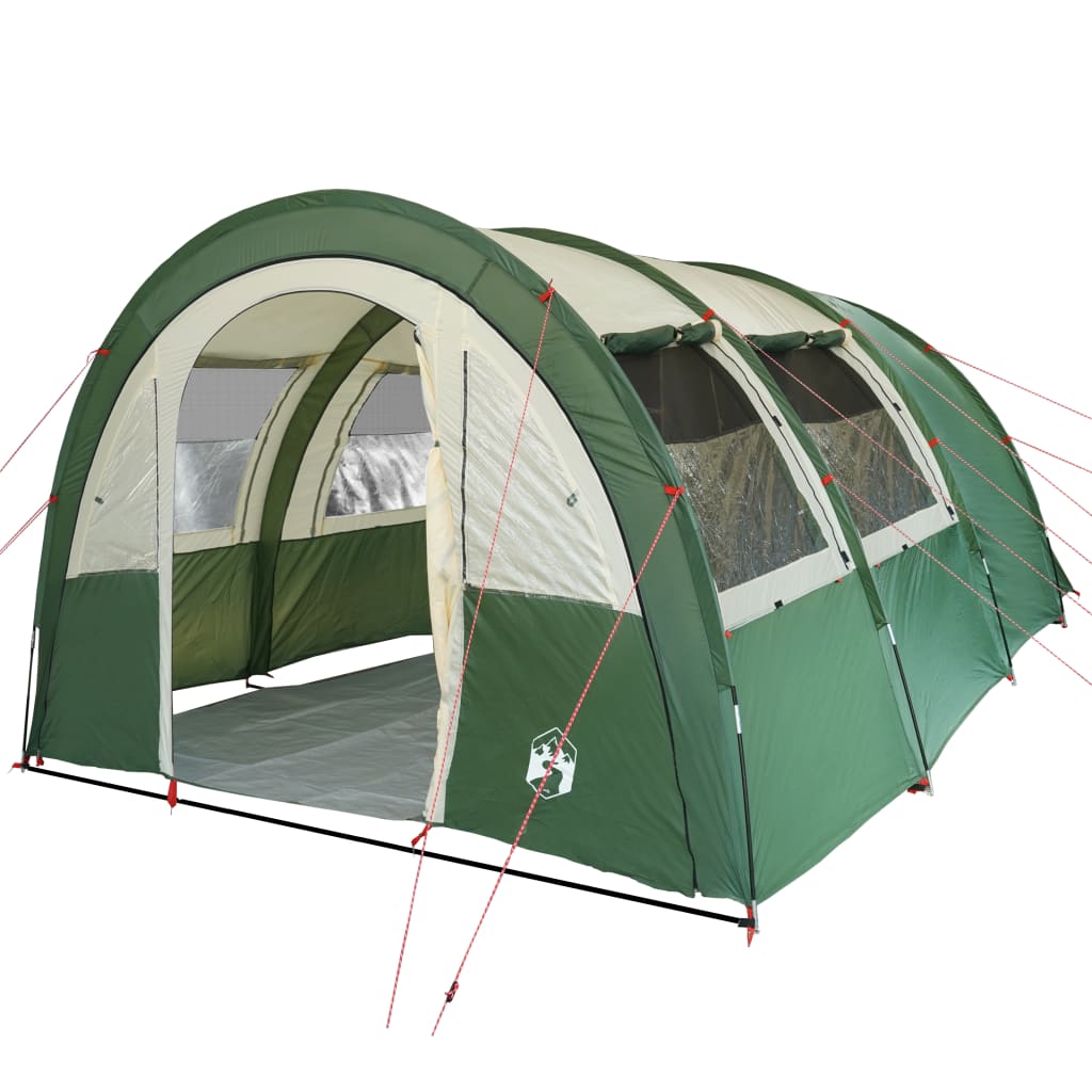 Camping Tent 4 Persons Green 483x340x193 cm 185T Taffeta