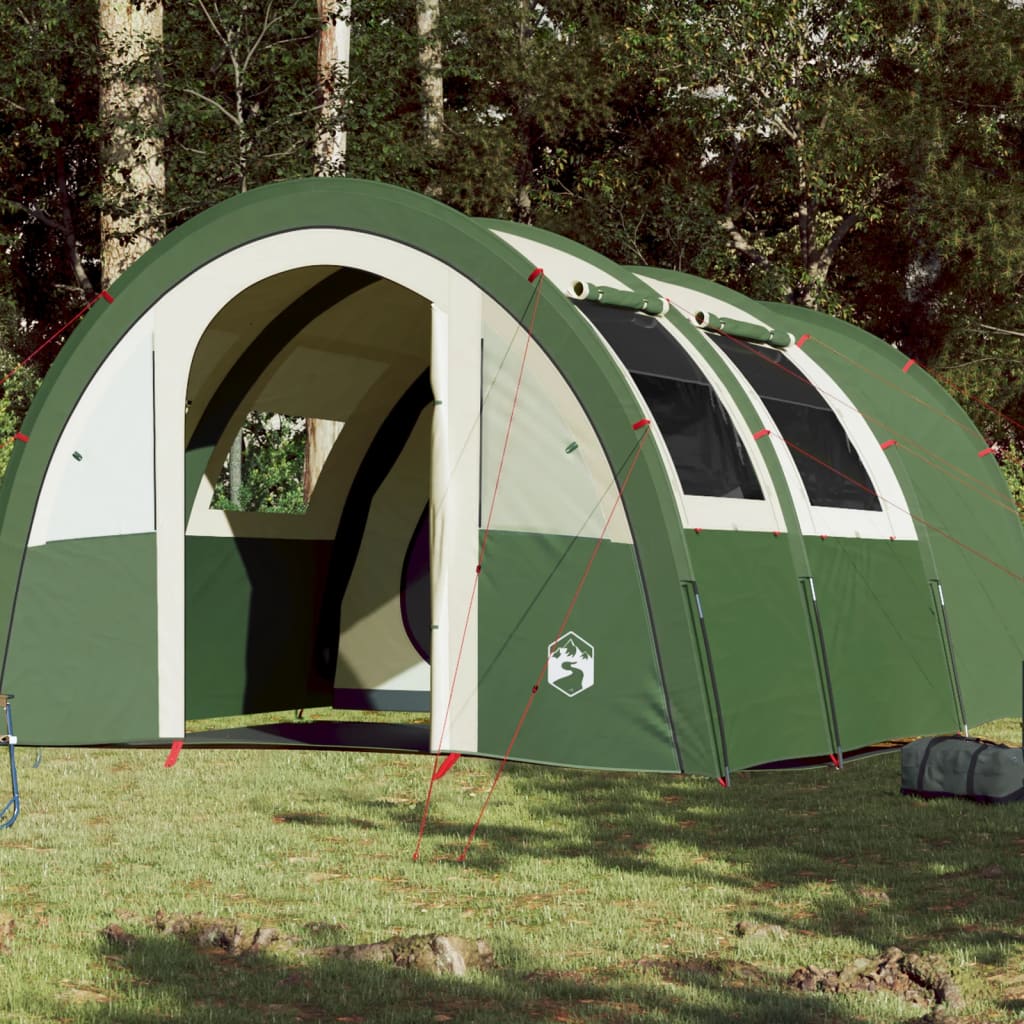 Camping Tent 4 Persons Green 483x340x193 cm 185T Taffeta