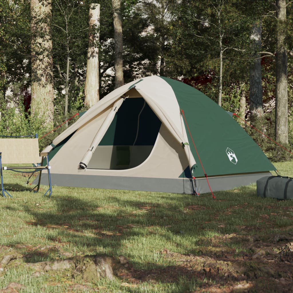 Camping Tent 3 Persons Green 240x217x120 cm 190T Taffeta