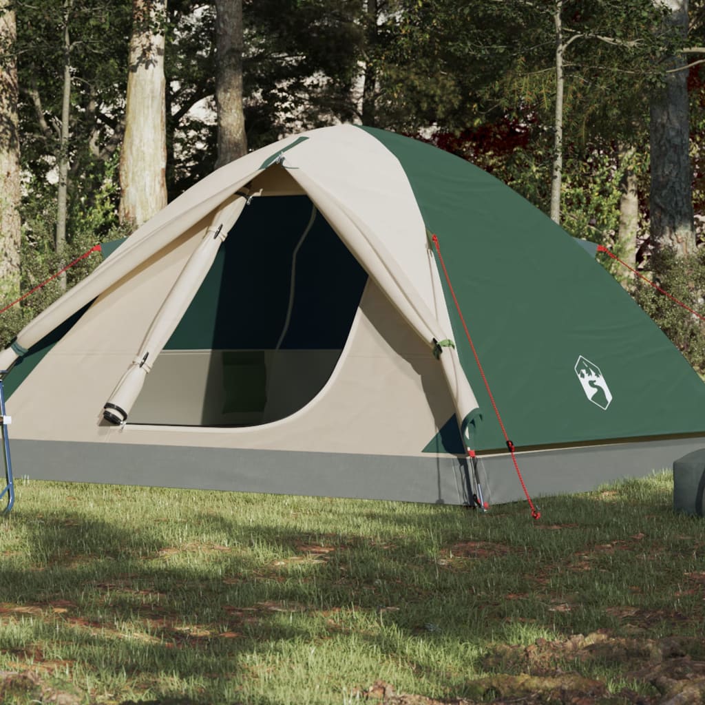 Camping Tent 3 Persons Green 240x217x120 cm 190T Taffeta