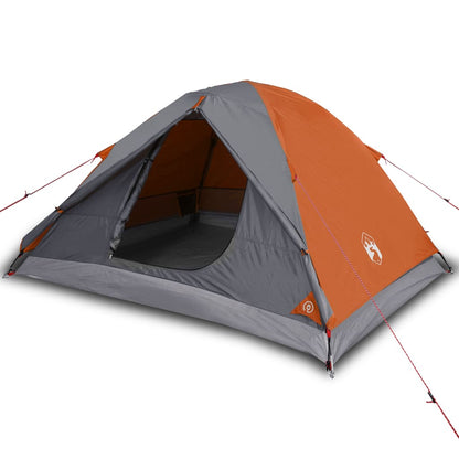 Camping Tent Dome 3-Person Orange Waterproof