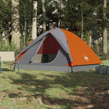 Camping Tent Dome 3-Person Orange Waterproof