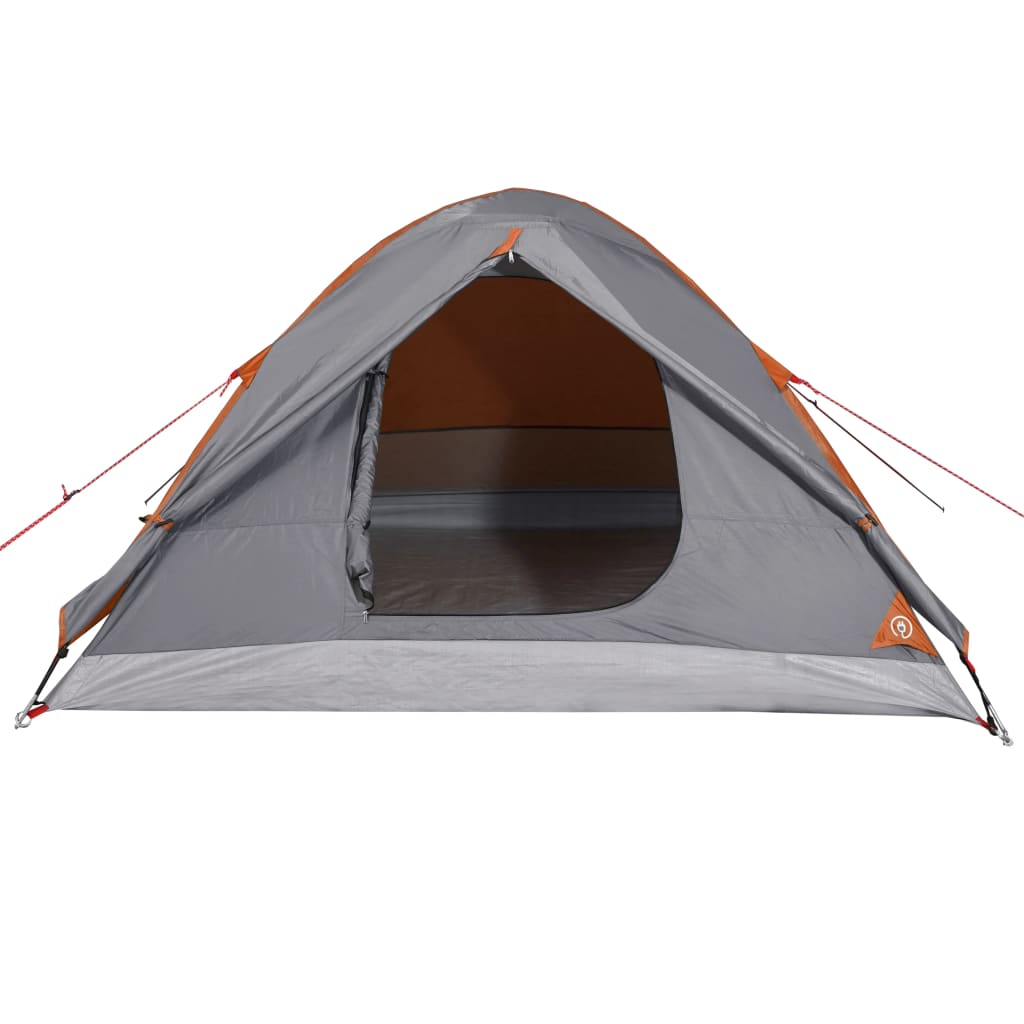 Camping Tent Dome 3-Person Orange Waterproof