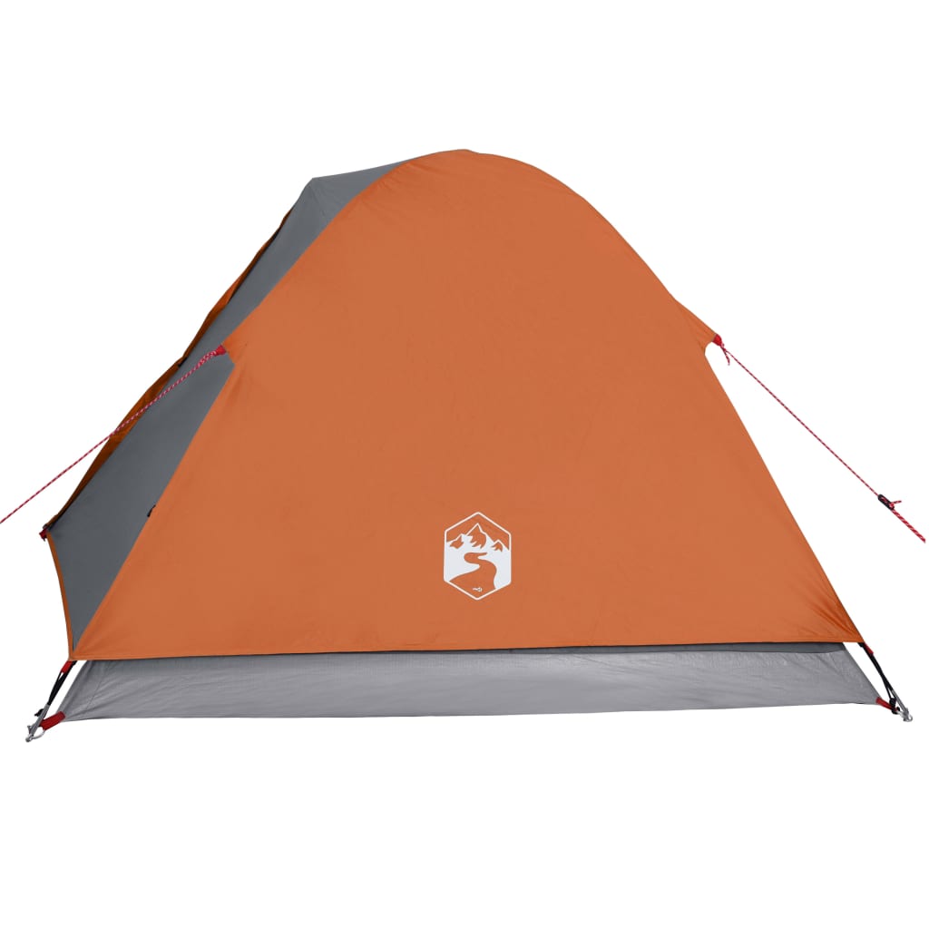 Camping Tent Dome 3-Person Orange Waterproof