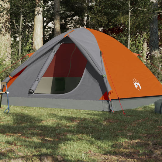 Camping Tent Dome 3-Person Orange Waterproof