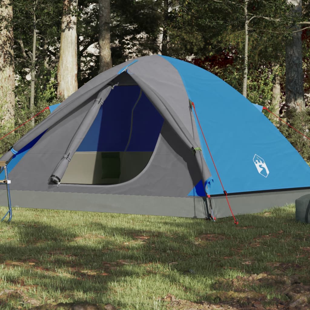 Camping Tent Dome 6-Person Blue Waterproof