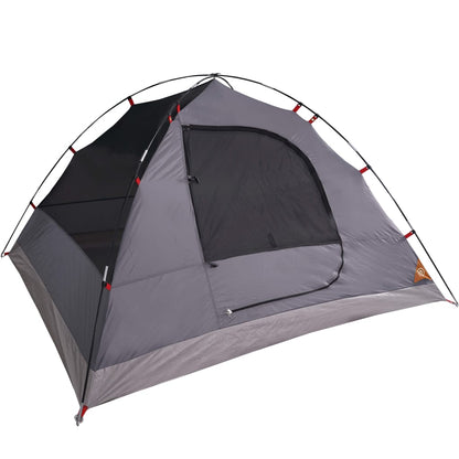 Camping Tent 6 Persons Grey&Orange 348x340x190 cm 190T Taffeta