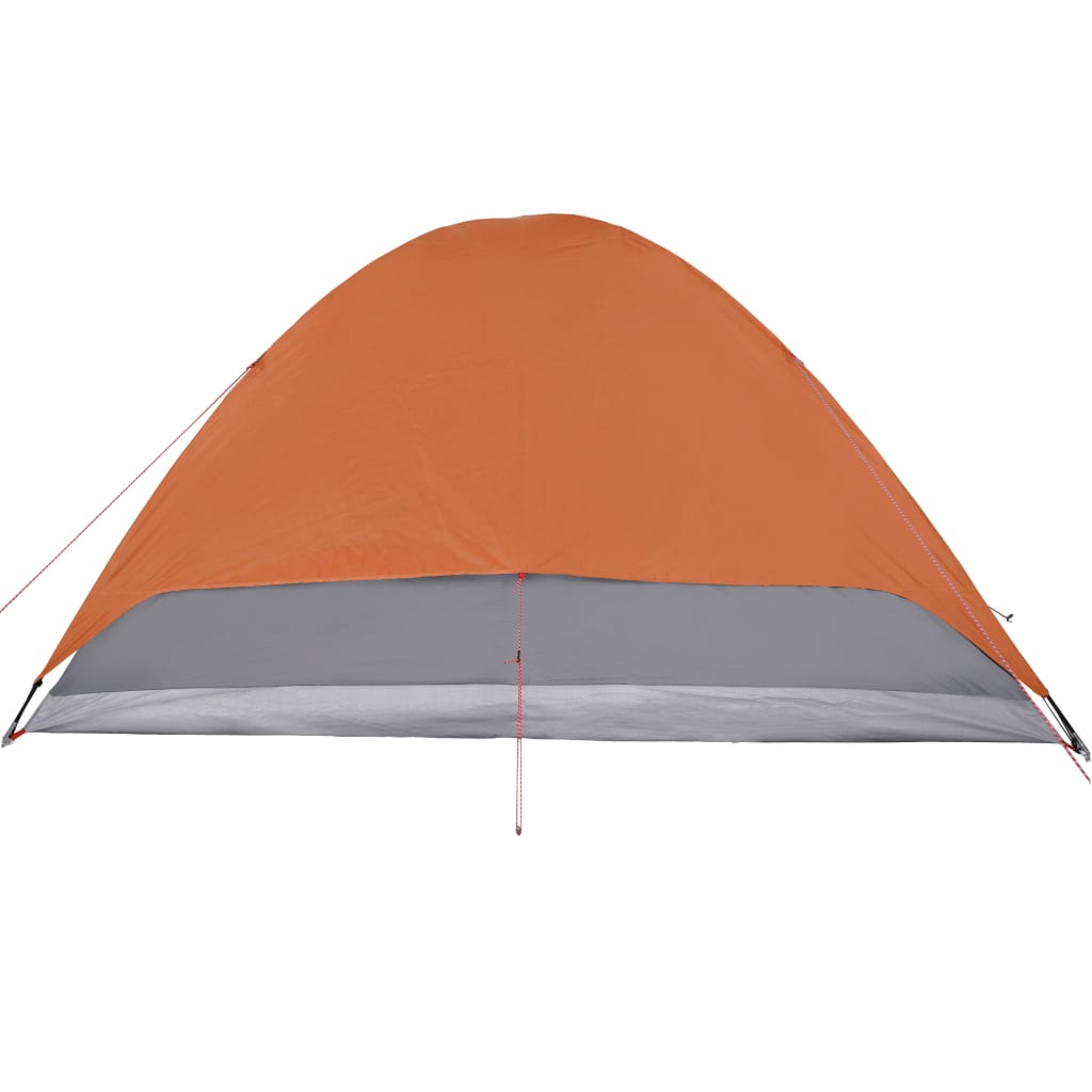 Camping Tent 6 Persons Grey&Orange 348x340x190 cm 190T Taffeta