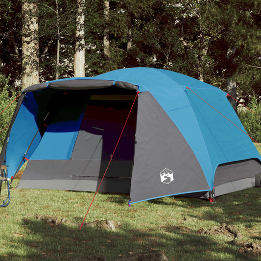 Camping Tent with Porch 4-Person Blue Waterproof