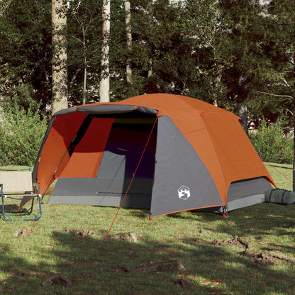 Camping Tent with Porch 4-Person Orange Waterproof