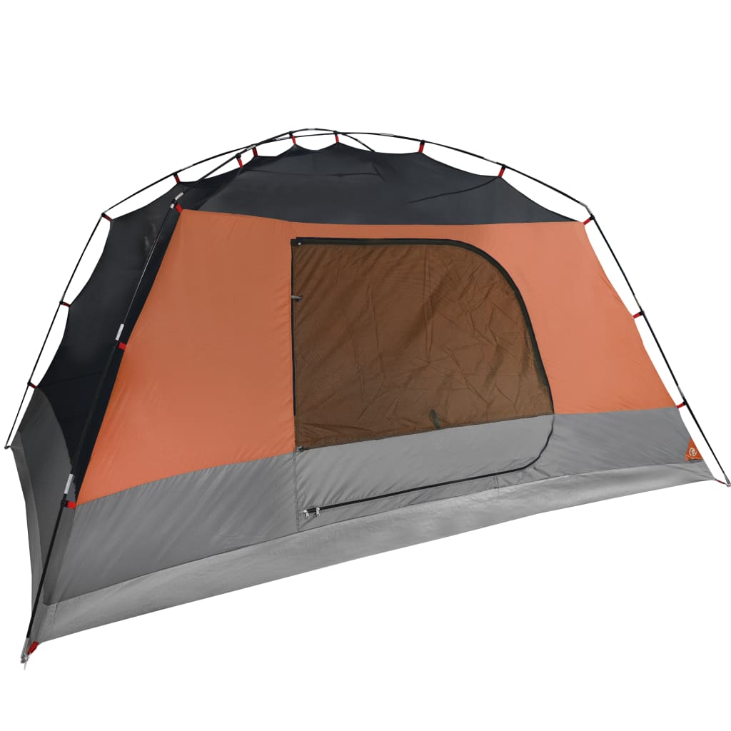 Camping Tent with Porch 4-Person Orange Waterproof