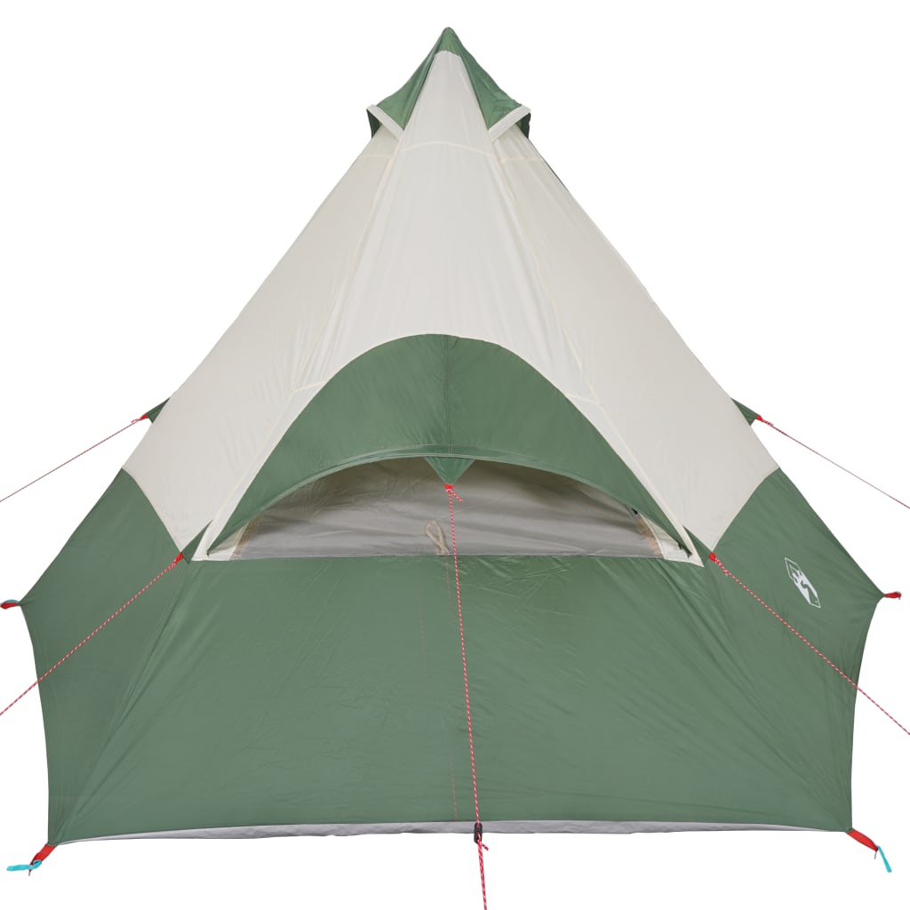 Camping Tent 7 Persons Green 350x350x280 cm 185T Taffeta