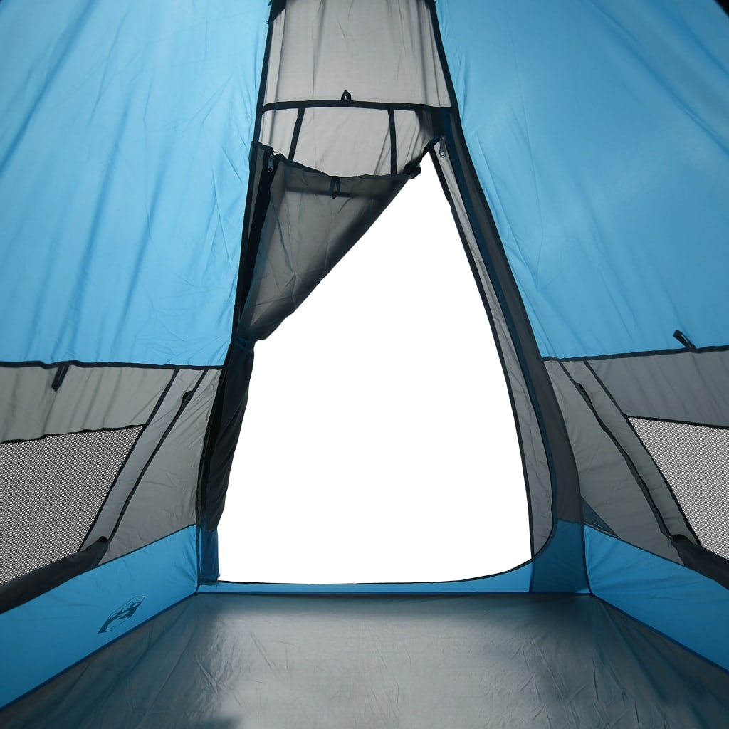 Camping Tent Tipi 7-Person Blue Waterproof