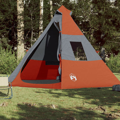 Camping Tent Tipi 7-Person Orange Waterproof