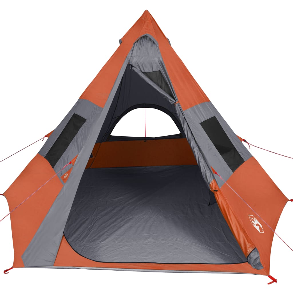 Camping Tent Tipi 7-Person Orange Waterproof