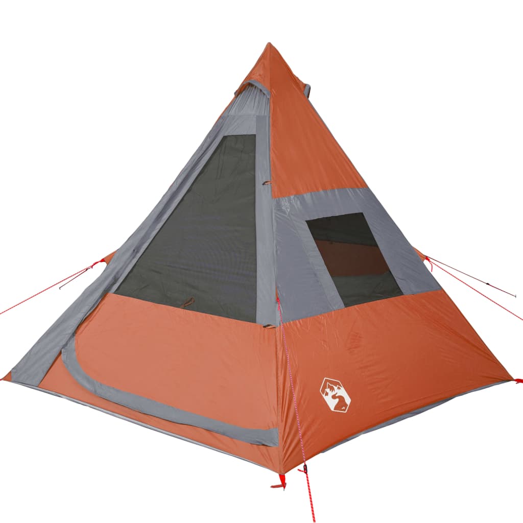 Camping Tent Tipi 7-Person Orange Waterproof