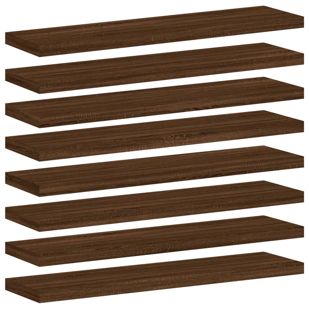 Wall Shelves 8 pcs Brown Oak 40x10x1.5 cm Engineered Wood