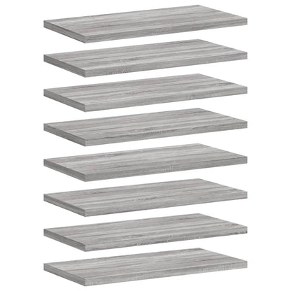 Wall Shelves 8 pcs Grey Sonoma 40x20x1.5 cm Engineered Wood