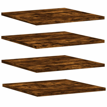 Wall Shelves 4 pcs Smoked Oak 40x40x1.5 cm Engineered Wood