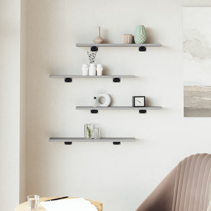 Wall Shelves 4 pcs Grey Sonoma 60x10x1.5 cm Engineered Wood