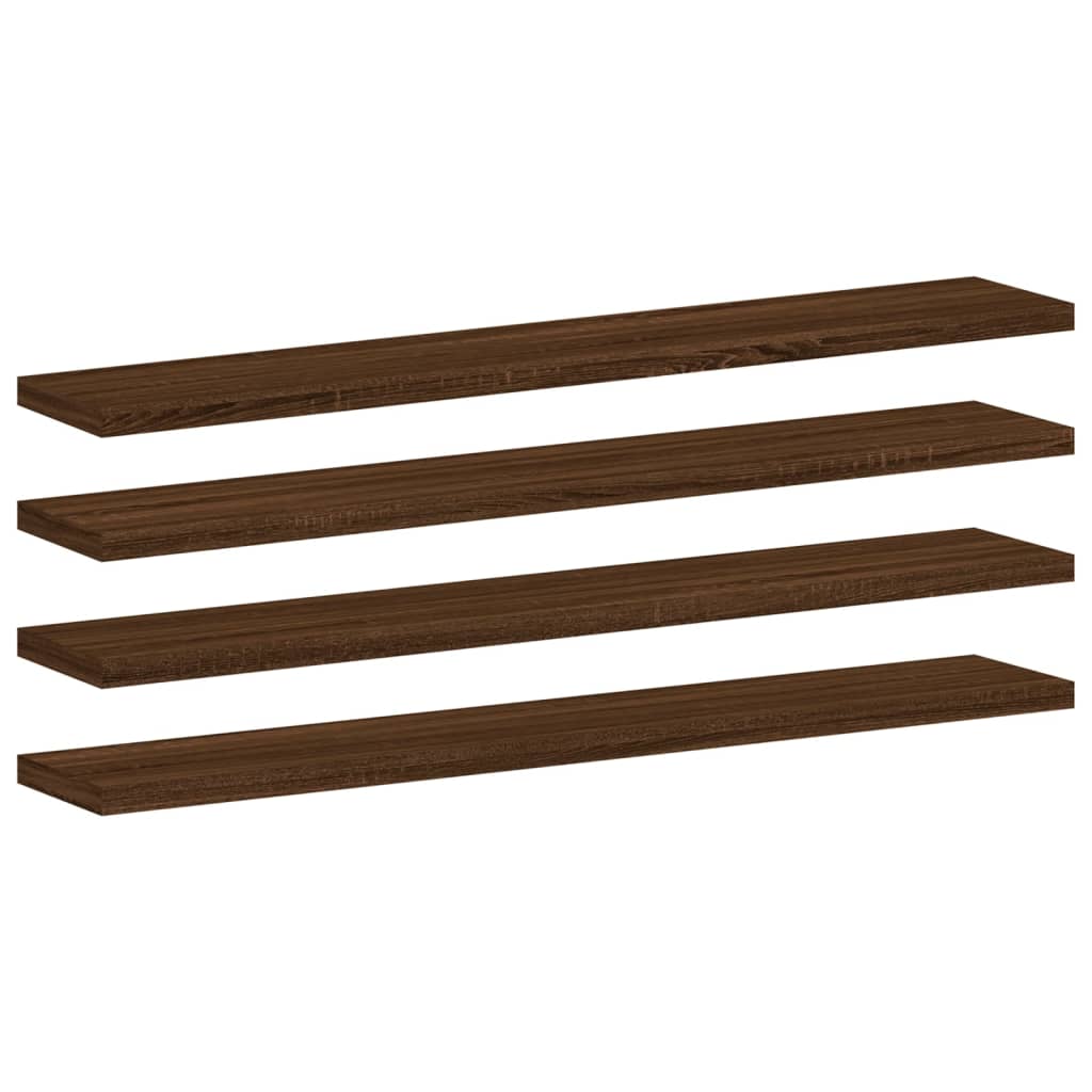 Wall Shelves 4 pcs Brown Oak 60x10x1.5 cm Engineered Wood