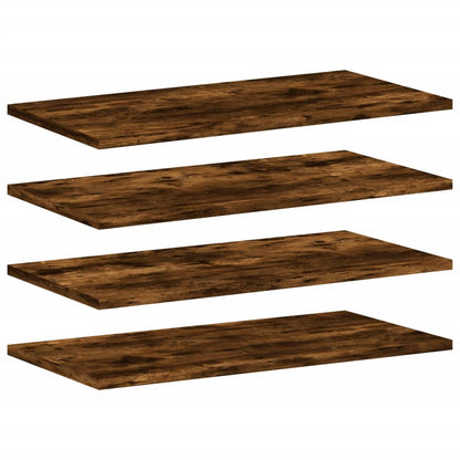 Wall Shelves 4 pcs Smoked Oak 60x20x1.5 cm Engineered Wood