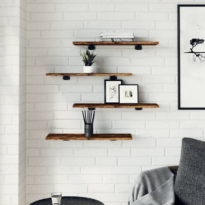 Wall Shelves 4 pcs Smoked Oak 60x20x1.5 cm Engineered Wood