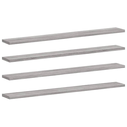 Wall Shelves 4 pcs Grey Sonoma 80x10x1.5 cm Engineered Wood