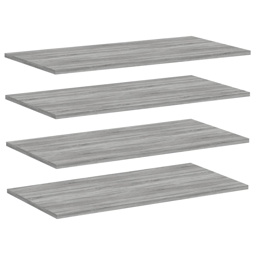 Wall Shelves 4 pcs Grey Sonoma 80x40x1.5 cm Engineered Wood