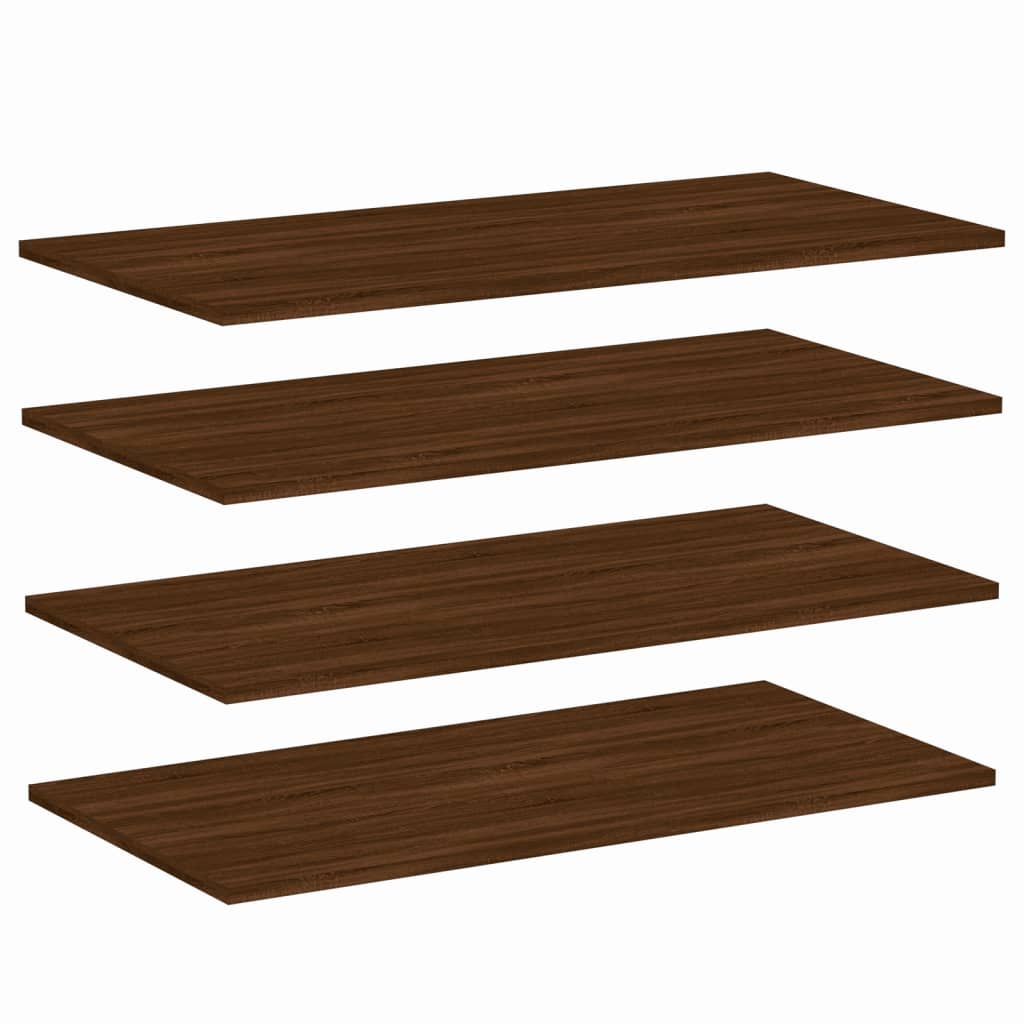 Wall Shelves 4 pcs Brown Oak 80x40x1.5 cm Engineered Wood