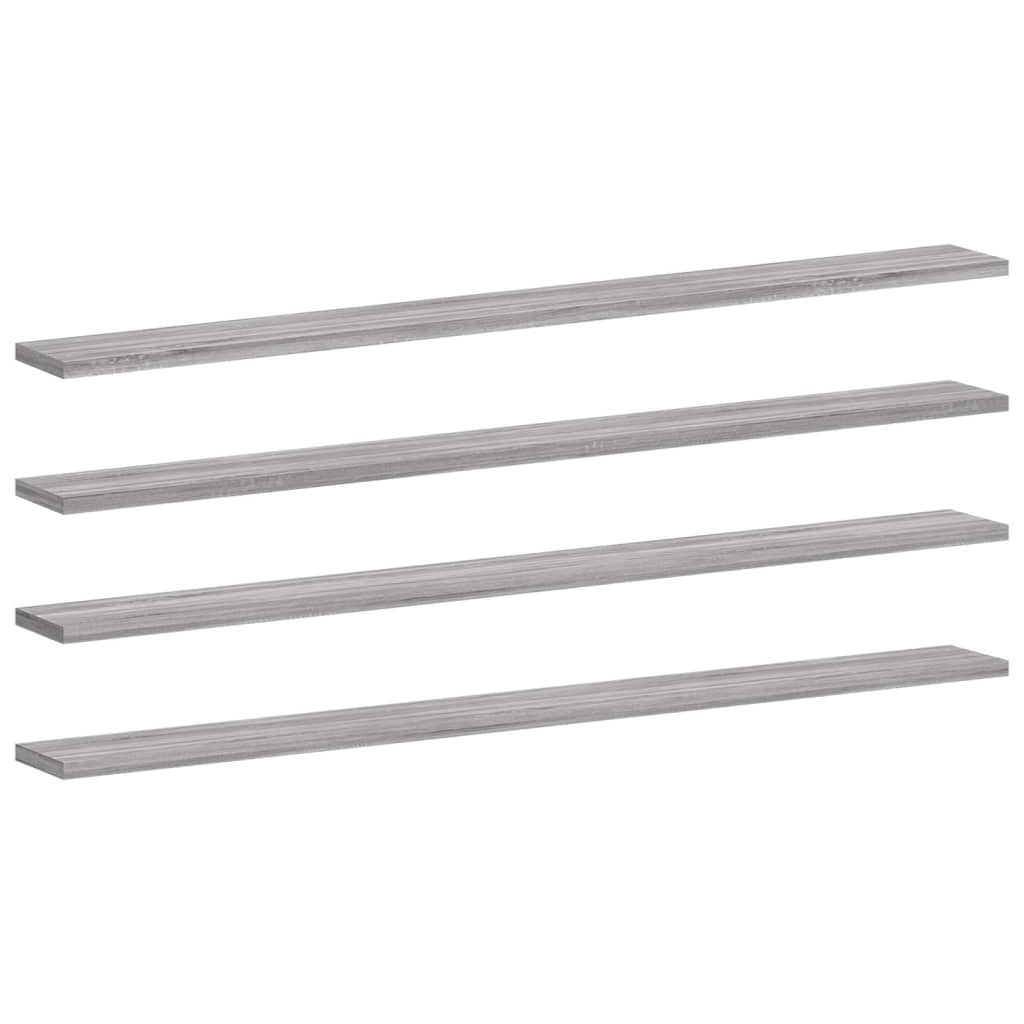 Wall Shelves 4 pcs Grey Sonoma 100x10x1.5 cm Engineered Wood