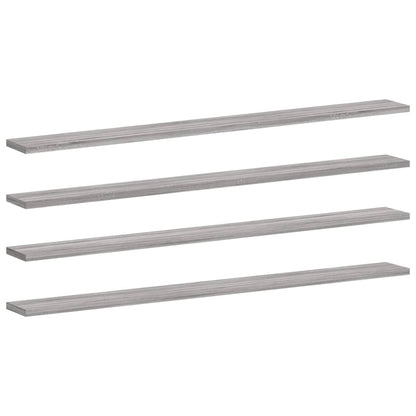 Wall Shelves 4 pcs Grey Sonoma 100x10x1.5 cm Engineered Wood