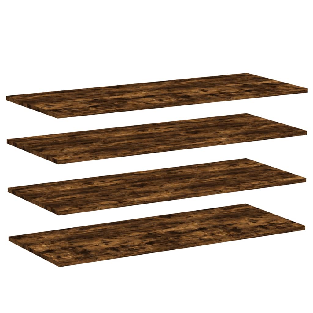 Wall Shelves 4 pcs Smoked Oak 100x40x1.5 cm Engineered Wood