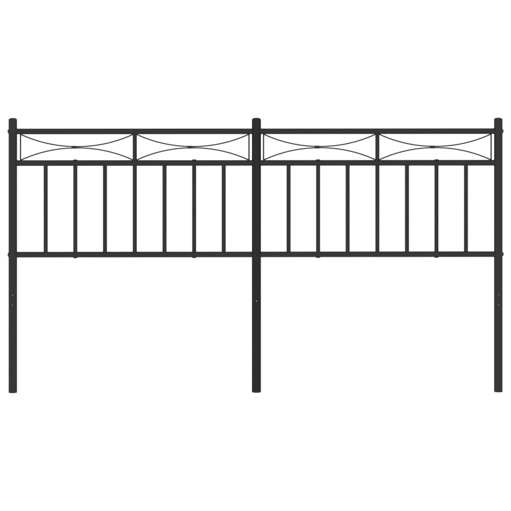 Metal Headboard Black 160 cm