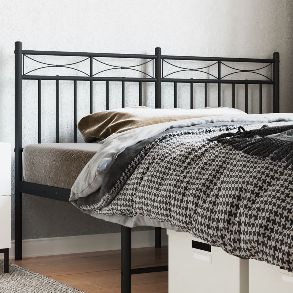 Metal Headboard Black 160 cm