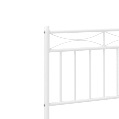 Metal Bed Frame without Mattress with Footboard White 80x200 cm