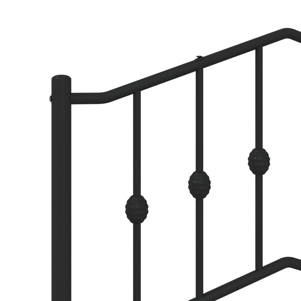 Metal Bed Frame without Mattress with Footboard Black 80x200 cm