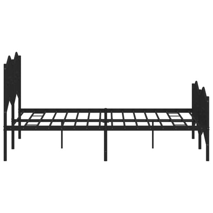 Metal Bed Frame without Mattress with Footboard Black 140x190 cm