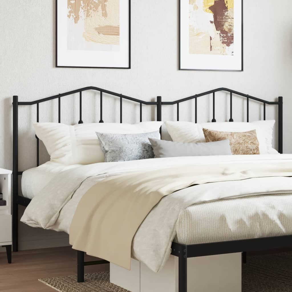 Metal Headboard Black 160 cm