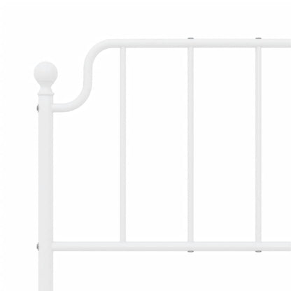 Metal Bed Frame without Mattress with Footboard White 135x190 cm Double