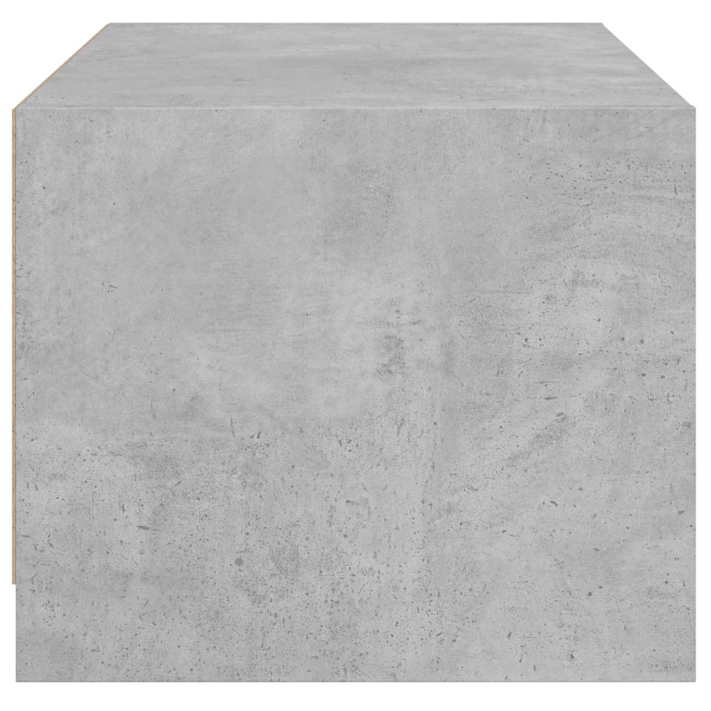 Coffee Table with Glass Doors Concrete Grey 68x50x42 cm