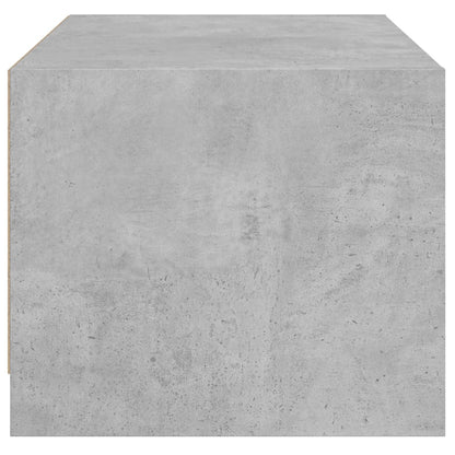 Coffee Table with Glass Doors Concrete Grey 68x50x42 cm